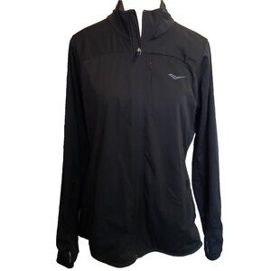 Saucony Packable Running Jacket Women’s Large Black Full Zip